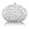 Nxy Handbag Wedding Diamond Silver Floral Crystal Sling Package Woman Clutch Bag Cell Phone Pocket Matching Wallet Purse Handbags 0214