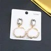 Retro Pearl Earrings Studs Letters Ladies Pearl Earrings Girl Pendant Earring Women Brand Earrings Jewelry Accessories