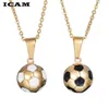 Pendant Necklaces ICAM Trendy Football Link Chain Soccer Charm Necklace Gold Color Sport Ball Jewelry Men Boy Children Necklace1