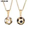 Pendentif Colliers ICAM Trendy Football Link Chaîne Football Charm Collier Or Couleur Sport Ball Bijoux Hommes Garçon Enfants Collier1