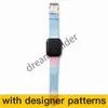 Diseñador de moda correa de reloj para Apple WatchBand 41 mm 42 mm 38 mm 40 mm 44 mm 45 mm iwatch 3 4 5 6 bandas Correa de cuero Pulsera Rayas correas de reloj B13
