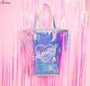 Casual Girl Stor Kapacitet Tote Hologram Laser Shoulder Bag Shopping Bag Summer Beach Väskor Dam Kvinnor Handväska Snabb leverans