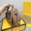 2022Drawstring Çanta Kahverengi Baskı F Crossbody Bag Cowhide Canvas Pomodorino Çanta Çantası Kadın Moda Cüzdanları Yüksek Kalite297c