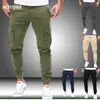 Mężczyźni Cargo Wojskowe spodnie Jesień Casual Skinny Spodnie Armia Długie Spodnie Joggers Spodnie Sportowe Sportswear Camo Spodnie Trendy 210406