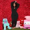 Fall winter clothing Women solid color jumpsuits casual skinny bodysuits Sexy Rompers long sleeve overalls plus size 2X black leggings 4140