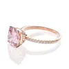 Shipei 925 Sterling Gümüş Radyant Pembe Mugaralandırılmış Moissanite Elmaslar Taş Düğün İnce Mücevher Nişan Gül Altın Yüzük J0112255I