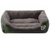 S-3XL Fleece Dog Bed Pattren Waterproof Bottom Pet Sofa Mat Warm Dog Beds For Large Dogs Drop cama perro233f