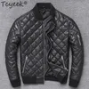 Tcyeek Streetwear Winter Höst 100% Real Leather Jacket Men Moto Biker Natural Sheepskin Coat Mens Äkta Läderjackor 1988 LJ201029