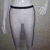 Shiny Sexy rhinestones Sequin Fishnet Mini Skirt Festival Beach Elastic See Through Diamond Mesh High Elastic Skirt for Women T200712