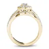 حلقات الكتلة 14K حلقة الذهب الأصفر الطبيعي 2 S Moissanite Jewelry Gemstone للنساء Anillos de Bizuteria Wedding6134488