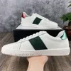 Fashion Stylish Men Women Casual Shoes Flat Matte Leather Sneakers Ace Bee Shoe Snake Heart Chaussures Trainers Green Red Stripes Embroidery