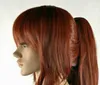 Röd / brun lång Straight Party Full Wig Hair
