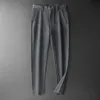 Marka Spring Autumn Pants Men Fashion Casual Elastyczne Długie spodnie Mężczyzna proste szare garnitury biznesowe duże rozmiar 28-40 201128