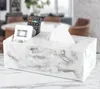 Nordic Creative Marble смолы ткани коробка для гостиной журнальный столик салфетка поднос современный отель бумаги полотенце для хранения домой Decoratio Y200328