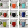 Stainless Steel Tumbler Cocktail Wine Glass Eggshell Water Bottle Beer Coffee Mug Vacuum Insulated Glass Kitchen Bar Drinkware 12OZ C7277