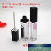 7 ml make-up concealer navulbare fles cosmetische lip glanzend led buizen frosted zilver / zwarte deksels lipgloss flesjes lipstick containers