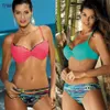 Sexig bikini Swimwear Women Push Up Swimsuit Halter Patchwork Biquini Baddräkt Plus Size Brasilian Bikini Solid Female T200508