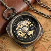 Steampunk Unisex Handaufzug mechanische Taschenuhr Retro quadratische Uhr für Männer Frauen römische Ziffer Anhänger Kette Geschenke