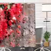 Modern Custom Red Heart Polyester Fabric Printing Shower Curtain Bathroom Waterproof 12 Hooks For The Bath T200711