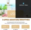 Digital Alarm Clock with Qi Wireless Charging Pad Wooden Led Digital Night Clock Sound Control Function 3 Alarm Settings4 colors7490049