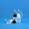 100 Sets/Lot 5ml 1/6 OZ Plastic Dropper Bottles With Metal Needle Caps & Rubber Safe Tips LDPE Liquid Juice OiL Flux Soldering 5 mL