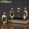 ERMAKOVA Thinker Statue Abstract Resin Sculpture Mini Art Decorative Desk Figurine Thinker Figures Office Bookshelf Home Decor 220212