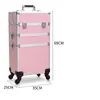 トロリー化粧品ケースの職業スーツケースメイクアップ女性荷物旅行トロリービューティーボックスホイールネイルローリングツールボックスフォールド可能1269S