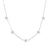 Trendy Sweet Stars Chocker Colliers Mince Chaîne Lien Étoiles Délicates Boho Femmes Collier Bijoux 925 Argent Lady Collier Femme Bijoux Q0531