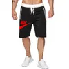 Mens Gym Training Shorts Men Sports Casual Clothing Fitness Workout Running Grid snabbtorkande komprimering Shorts Athletics Brand Logo Print