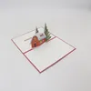 3D Pop Up Dos Desenhos Animados Christmas House Tree Cards Handmade Criativo Kirigami Origami Festivo Fontes Festivo