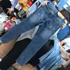 womens summer clothes slim pant high waist stretch ripped jeans women nine minutes pants plus size S4XL5446706
