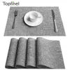 TopFinel PVC 주방 테이블 매트 용 Manteles 개인용 Dinning Placemats 컵 매트 코스터 방수 테이블 천 패드 T200708