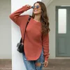 Kalenmos вязаный свитер Женщины Осень Зимняя Зима o Neck Long Slee Dift Hem Пуллеры Tops Повседневная свободная уличная одежда Новые свитера T200811