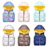 New Fashion Shiny Child Waistcoat Children Outerwear Winter Coats Kids Clothes Warm Cotton Baby Girls Boys Vest For 90-150cm 201110