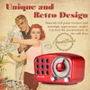 Portable Speakers Red Bluetooth Speaker Vintage Radio-Greadio FM Radio Old Fashioned Classic Style Strong Bass Enhancement Loud Volume