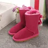 QUENTE Austrália Baby Bailey 2 arcos Botas de neve para meninas estilo vaca camurça couro impermeável inverno botas de algodão botas quentes sapatos crianças