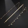 Gouden pijl blad kwastje enkellet ketting diamant multilayer wrap foot chains armband vrouwen mode-sieraden Will en Sandy Gift