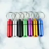 48 * 17mm aluminium pil doos case fles houder container sleutelhanger sleutelhanger sleutelhanger opslag jar wb3098