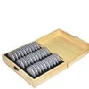 Pine Wood Coin Holder Coins Ring Wooden Storage Box 203050100pcs Coin Capsules Accommodate Collectible Commemorative Coin Box C2665316