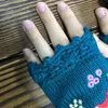 Five Fingers Gloves Women Knitted Lengthen Fingerless Animal Embroidery Mittens Arm Warmers X7JB19432684