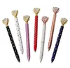 Stylo à bille en métal de luxe en cristal et diamant, 8 couleurs, à pois, à la mode, grand stylo à bille de 19 carats