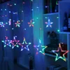 2.5m 138 LED Outdoor Star String Lights Fairy Christmas Garland LED Gardin Home Party Decor Star Fairy Light for Wedding 201203