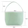 NY! NY!!! Påsk godiskorg Festlig Seersucker Stripe Bucket Easter Eggs Storage Bag Multipurpose Hemkläder Korgar