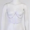 Gürtel für Damen, aussagekräftig, durchsichtig, mit Kette, Korsett, Schnürung, breiter Gürtel, ohne Knochen, Harness, Push-Cupped, Club, Party