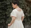 Light Champagne Long Simple Style Short Sleeves Prom Dress Square Neck Formal Bridesmaid Dresses Wedding Party Dresses