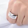 Top Sell Luxury Jewelry Male 925 Sterling Silver Round Cut White Topaz Pave CZ Diamond Gemstones Men Wedding Engagement Band Ring Gift