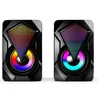 USB Computer speakers for tablet pc speake desktop computer RGB 3D Stereo 3.5mm Audio Jack Bass Music Player Colorful Lights Speakers