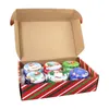 2020 Christmas suit scented candle jar with hand gift box candy flower tea tin box round drum metal tin can