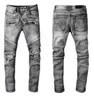 Designer Luxus Herren Jeans Marke Washed Design Grau Slim-Leg Denim Hosen Club Kleidung Männlich Hip Hop Skinny Motorrad Biker Jean Tro