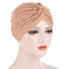 Indian Women Turban Cancer Beads Underscarf Muzułmańska Utrata Włosów Czapka Plisowane Kapelusz Islamski Nakrycia głowy Wrap Chemo Caps Czapki Pokrywy